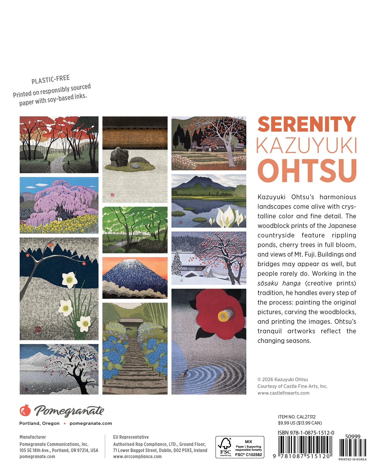 POM Serenity: Kazuyuki Ohtsu 2027 Mini Wall Calendar
