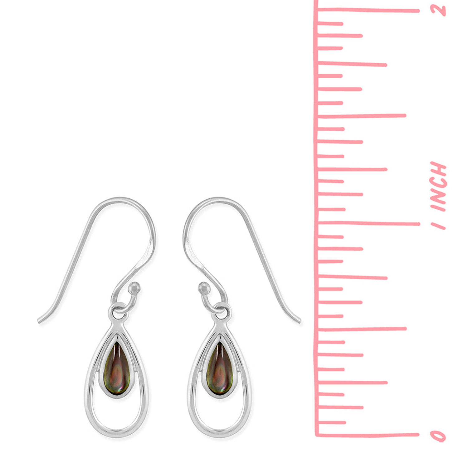 Boma Teardrop Dangle Earrings - Black Mother of Pearl