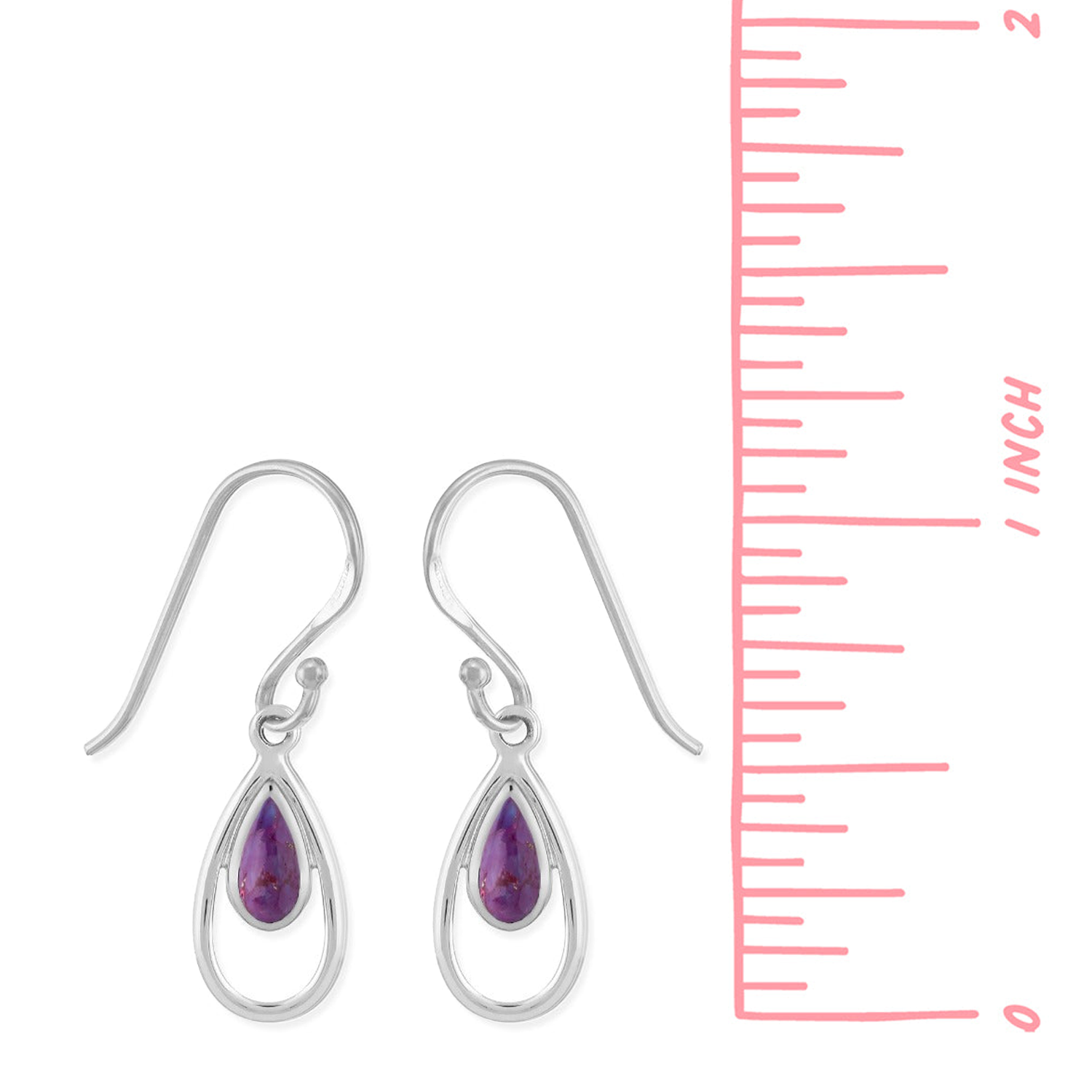 Boma Teardrop Dangle Earrings - Purple Turquoise