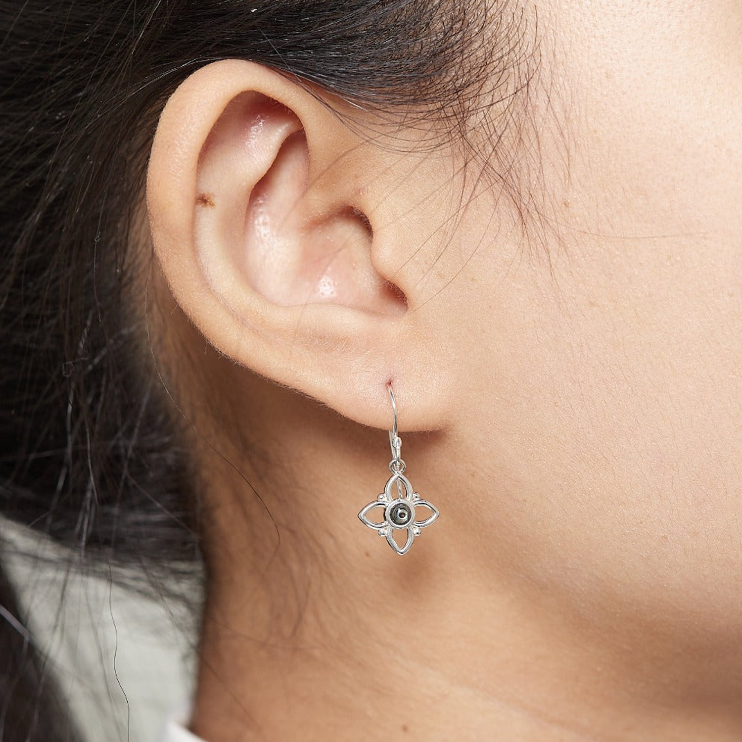 Boma Flower Dangle Earrings - Abalone