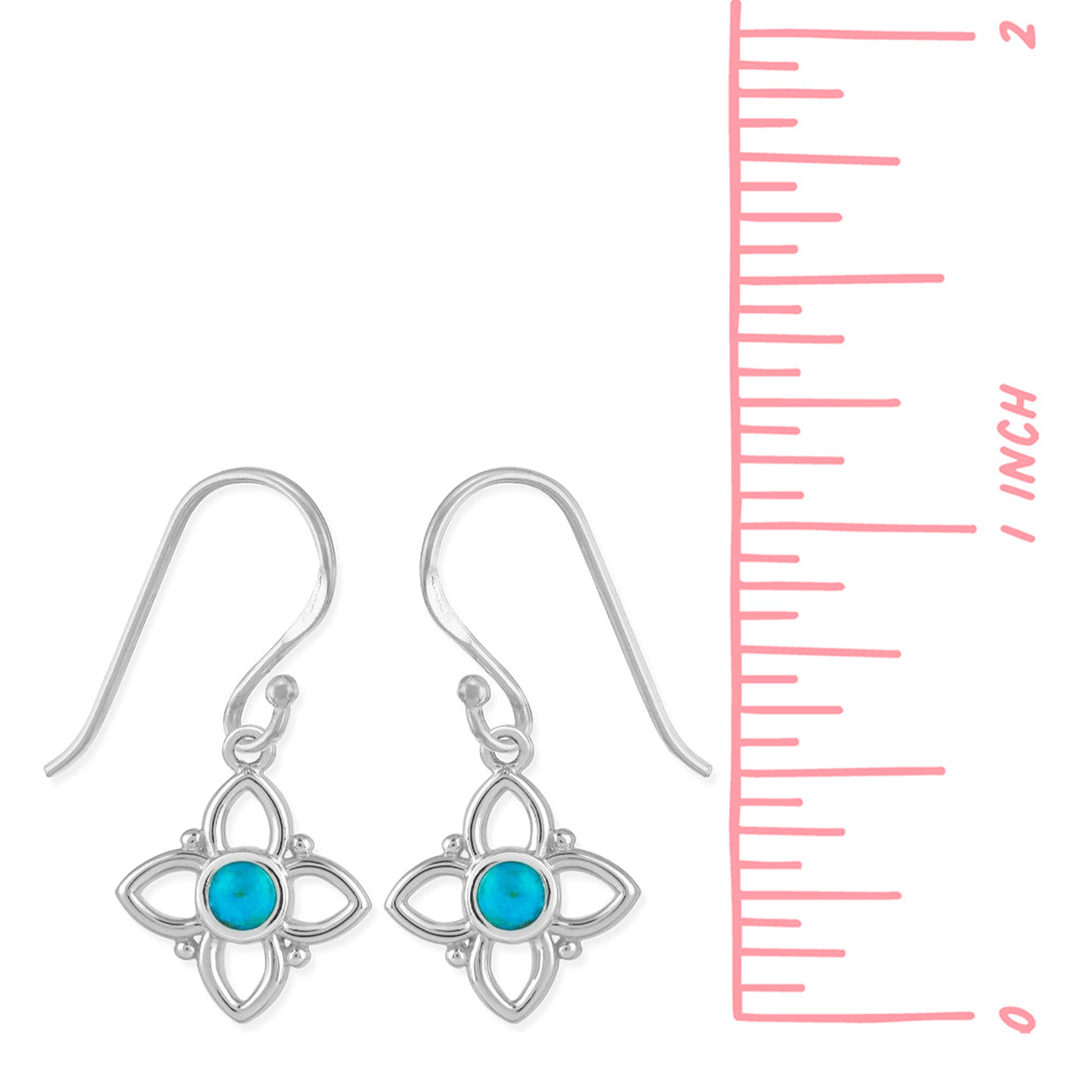 Boma Flower Dangle Earrings - Turquoise