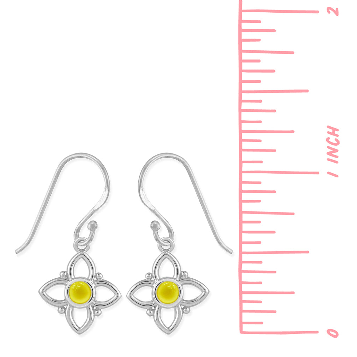 Boma Flower Dangle Earrings - Yellow Mother of Pearl