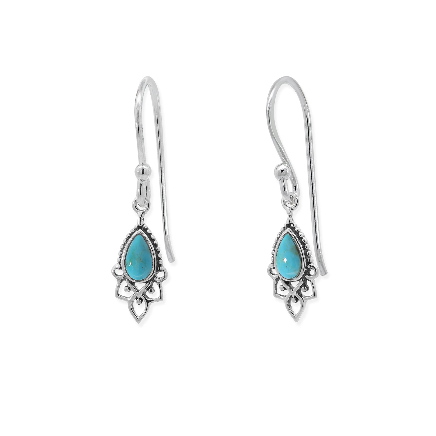 BOMA Bohemian Teardrop Dangle Earrings - Turquoise