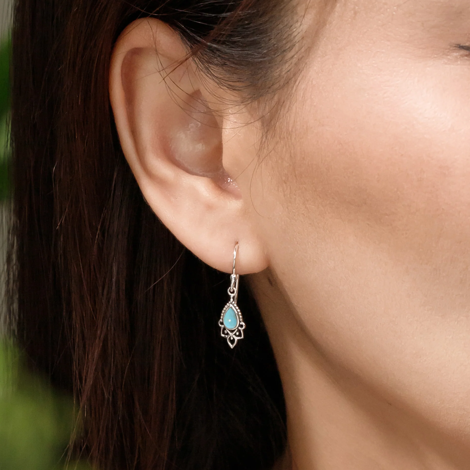BOMA Bohemian Teardrop Dangle Earrings - Turquoise