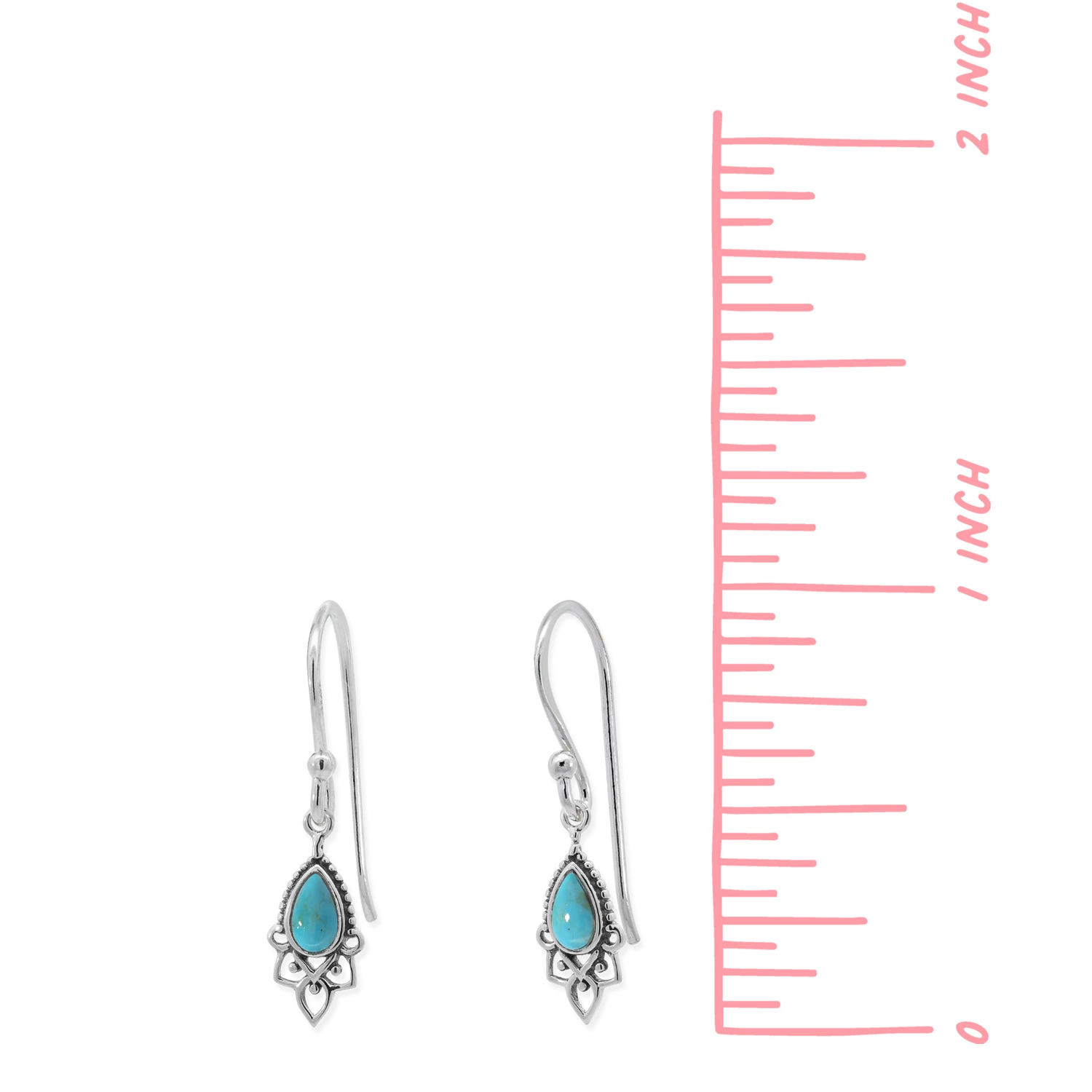 BOMA Bohemian Teardrop Dangle Earrings - Turquoise