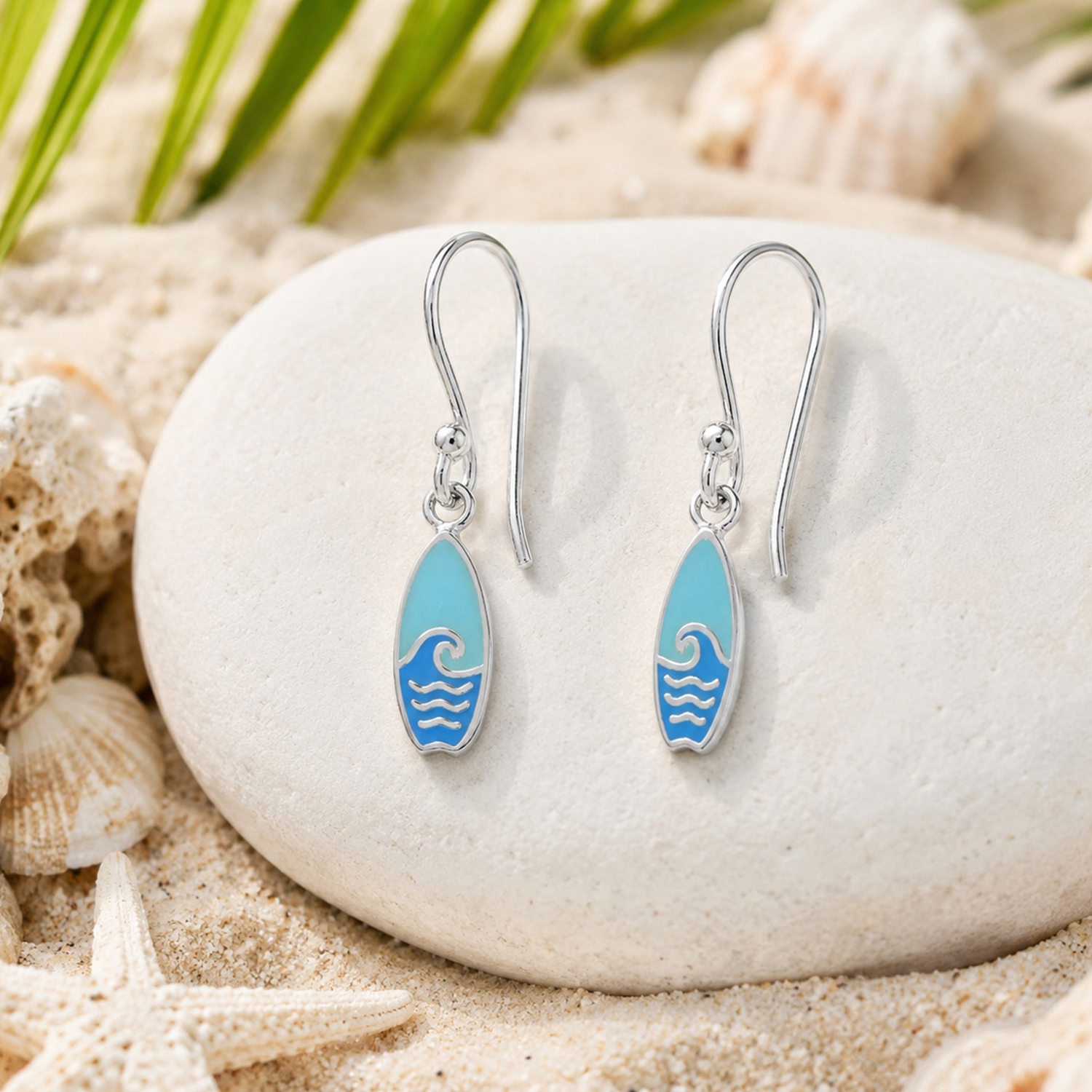 BOMA Ocean Wave Surfboard Dangle Earrings