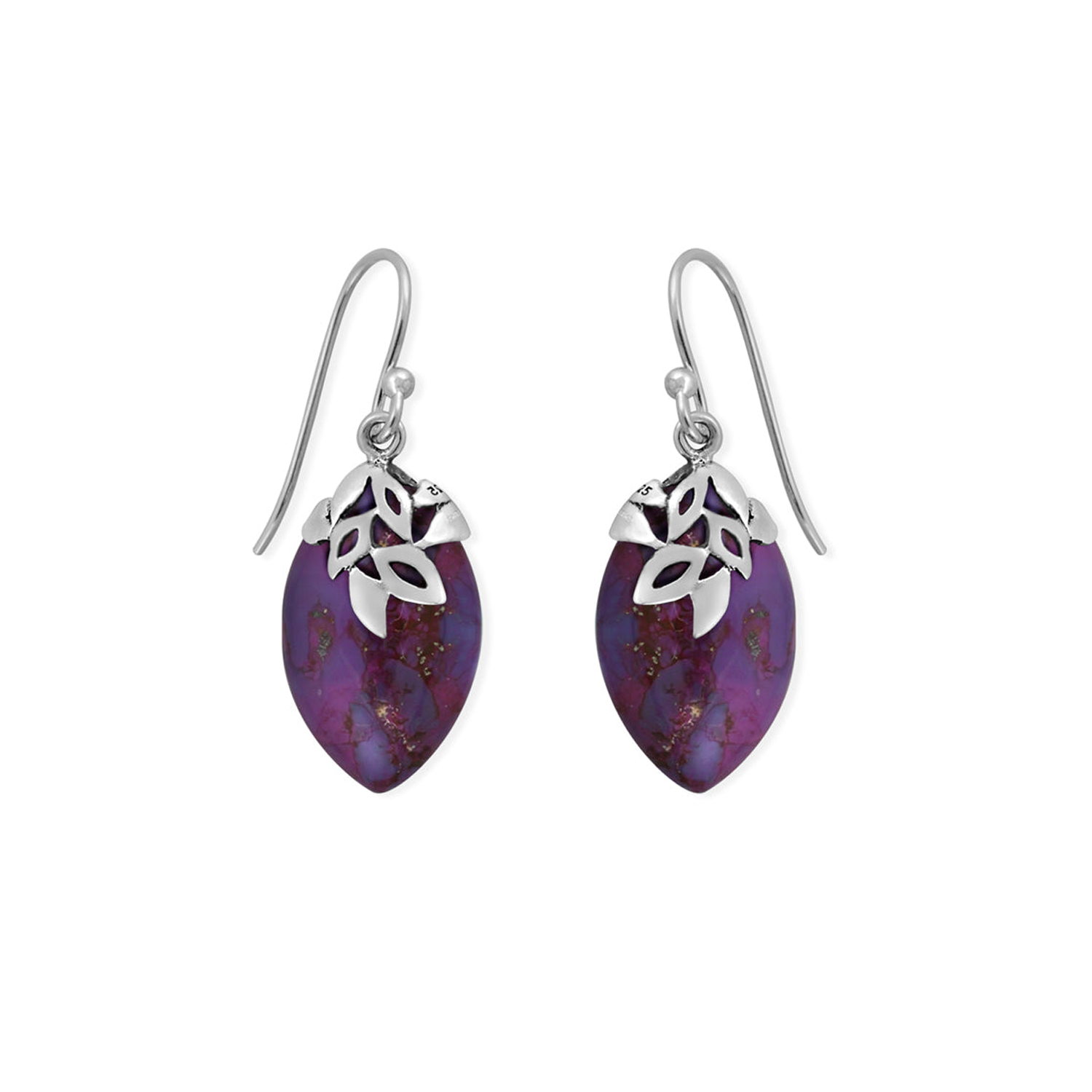 BOMA Stone Teardrop Earrings - Purple Turquoise