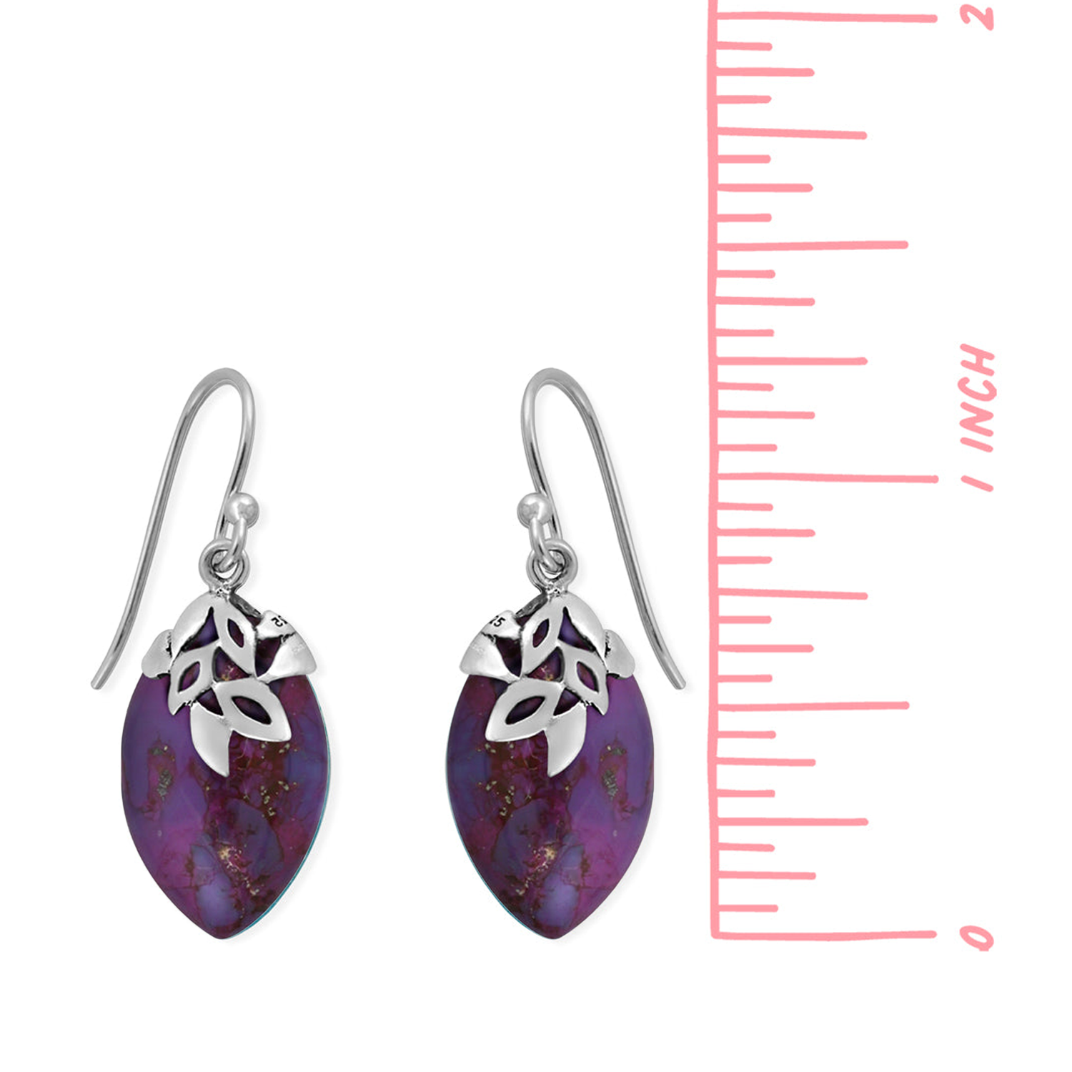 BOMA Stone Teardrop Earrings - Purple Turquoise