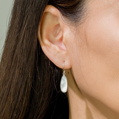 BOMA Alina Teardrop Bezel Earrings with Mother of Pearl