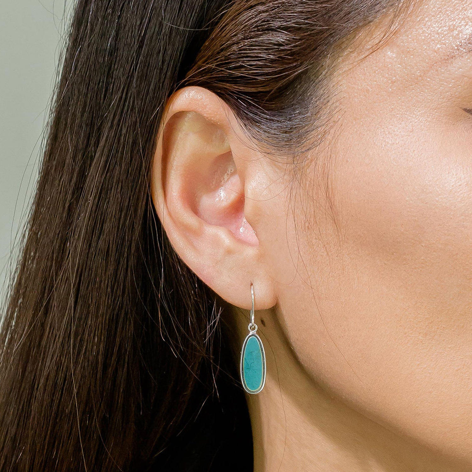 BOMA Alina Teardrop Bezel Earrings with Turquoise