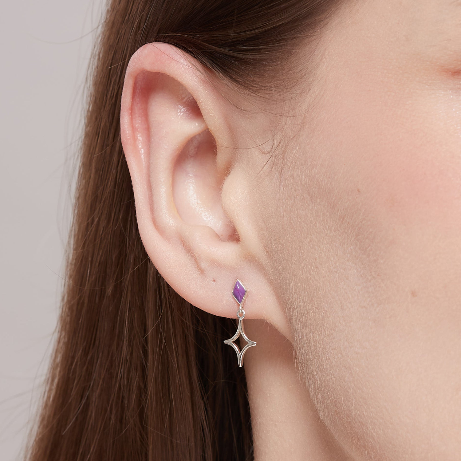 BOMA North Star Earrings with Purple Turquoise