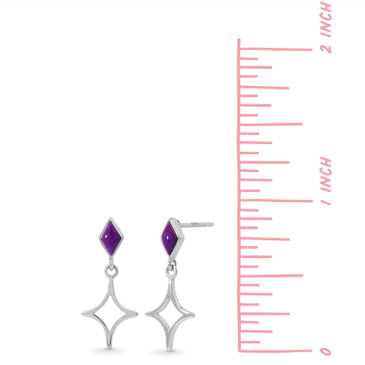 BOMA North Star Earrings with Purple Turquoise
