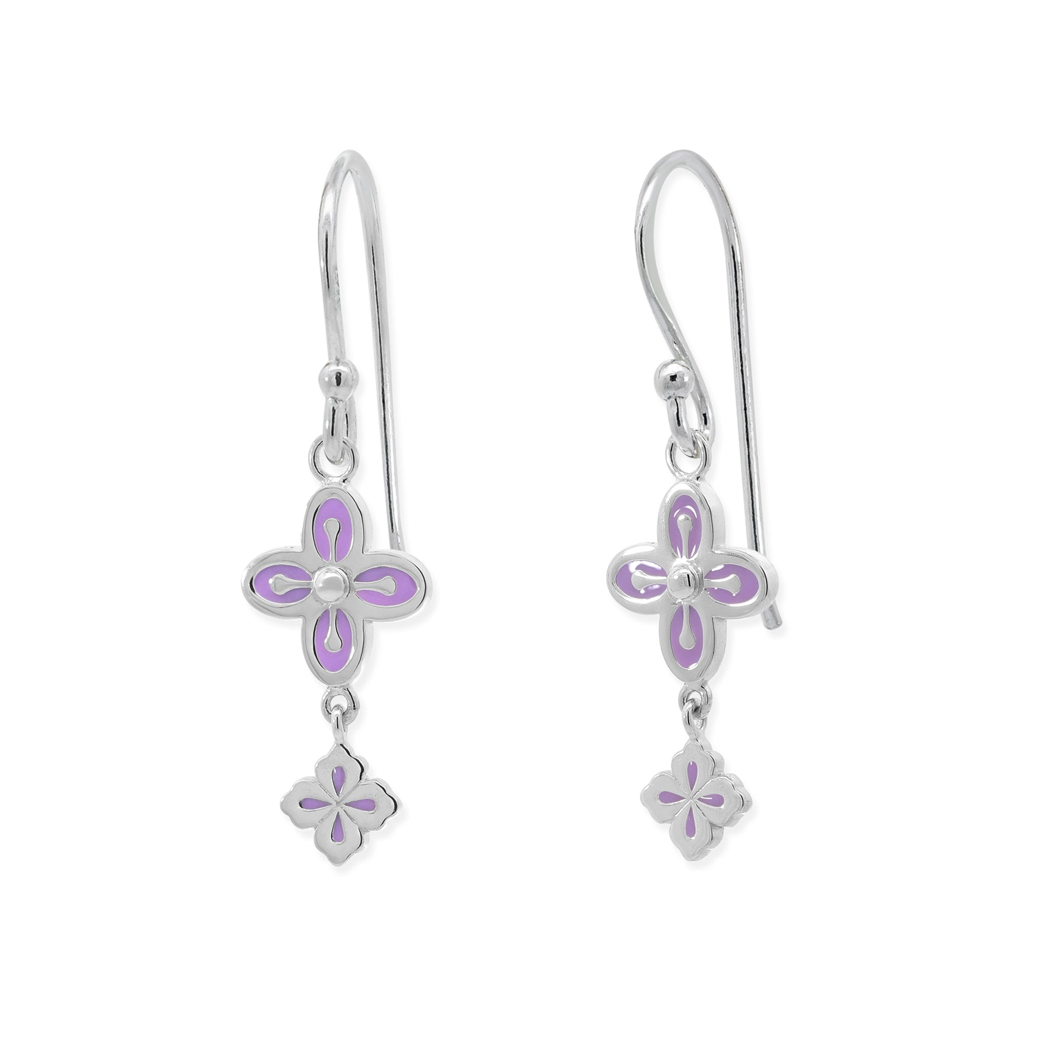 BOMA Double Clover Dangle Earrings - Lavender