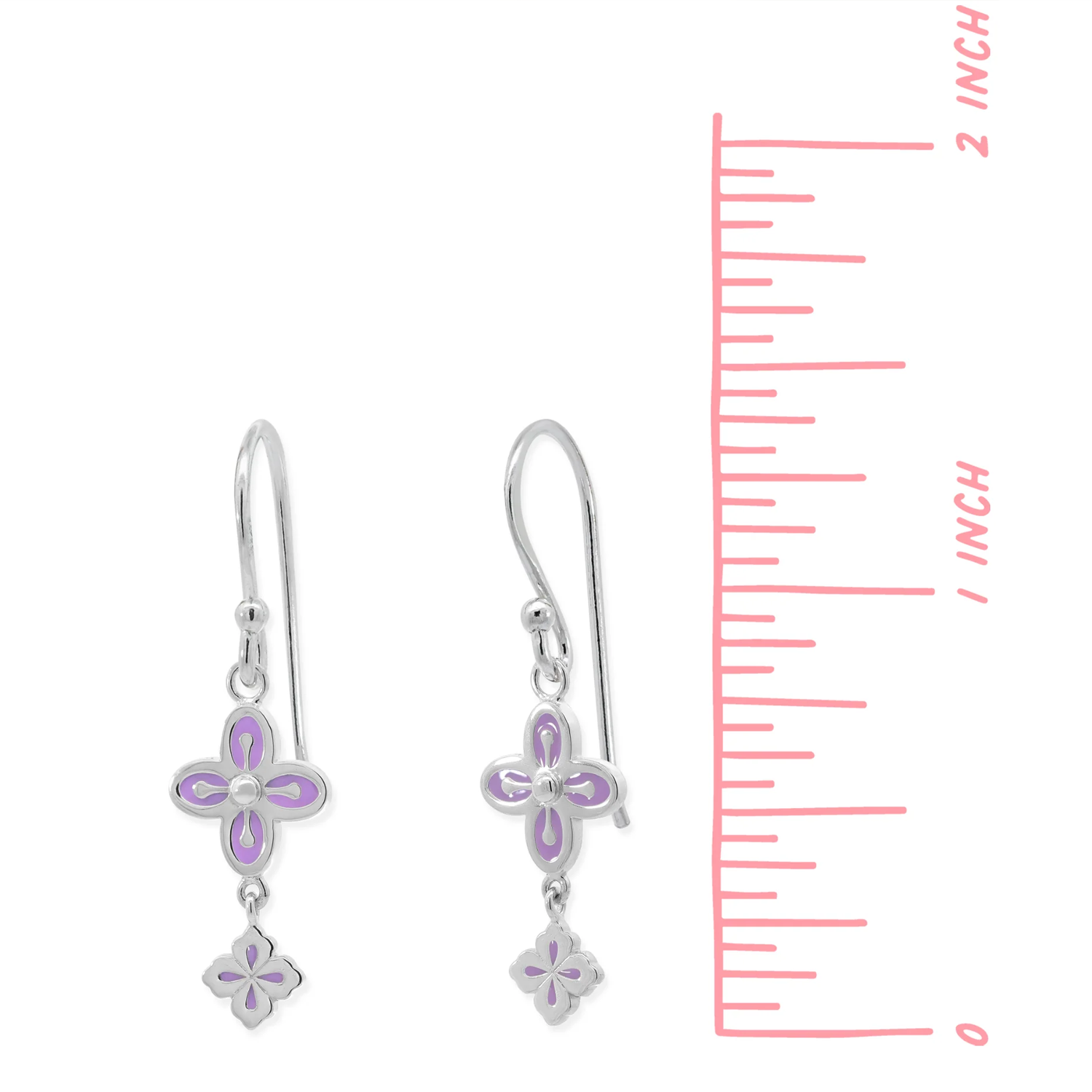 BOMA Double Clover Dangle Earrings - Lavender