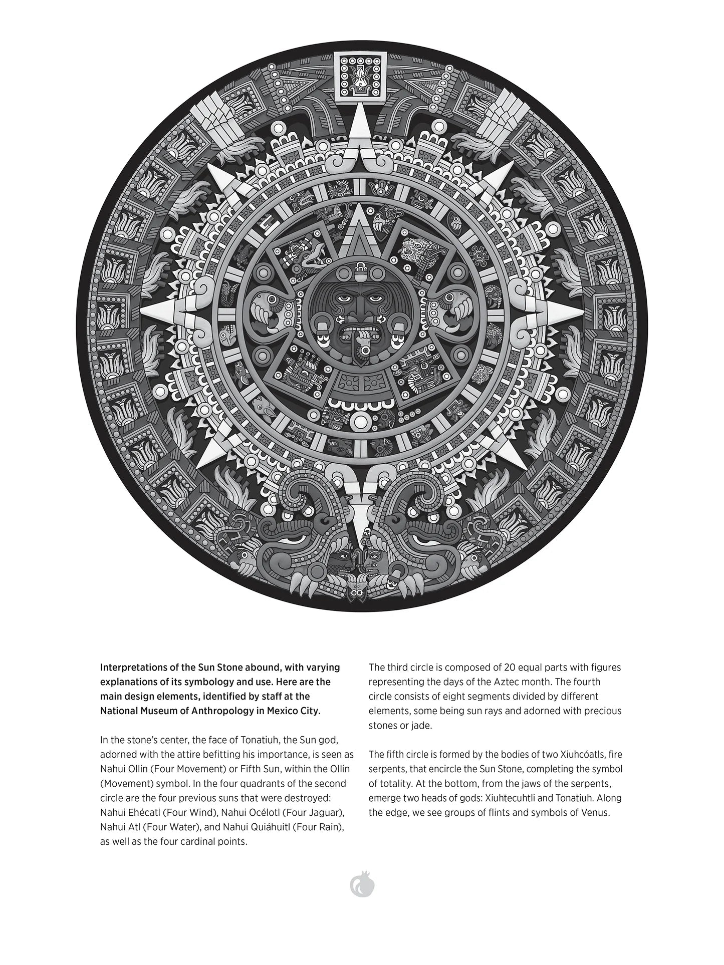 POM Michael Angulo: Aztec Sun Stone 1000 Piece Circular Jigsaw Puzzle