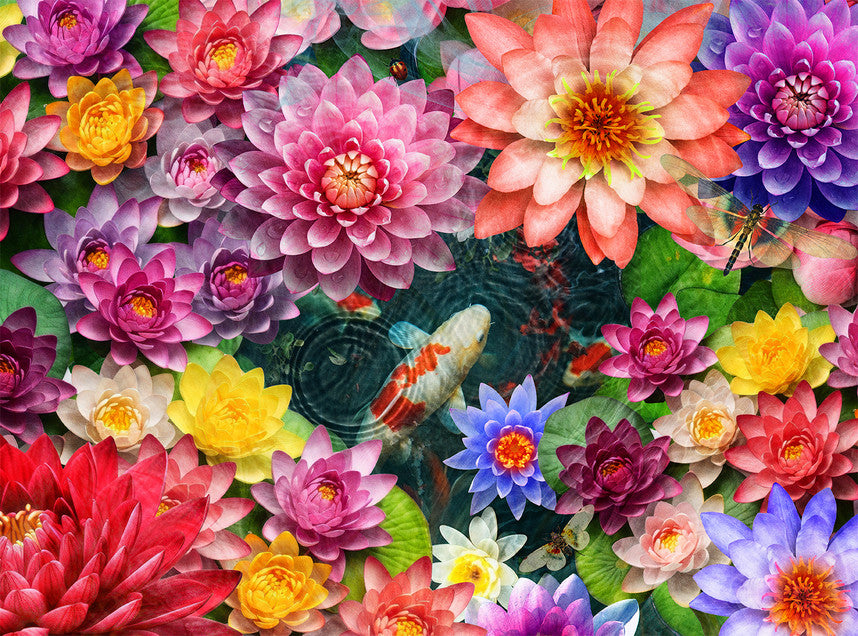 Colorful Koi Pond 1000 Piece Puzzle