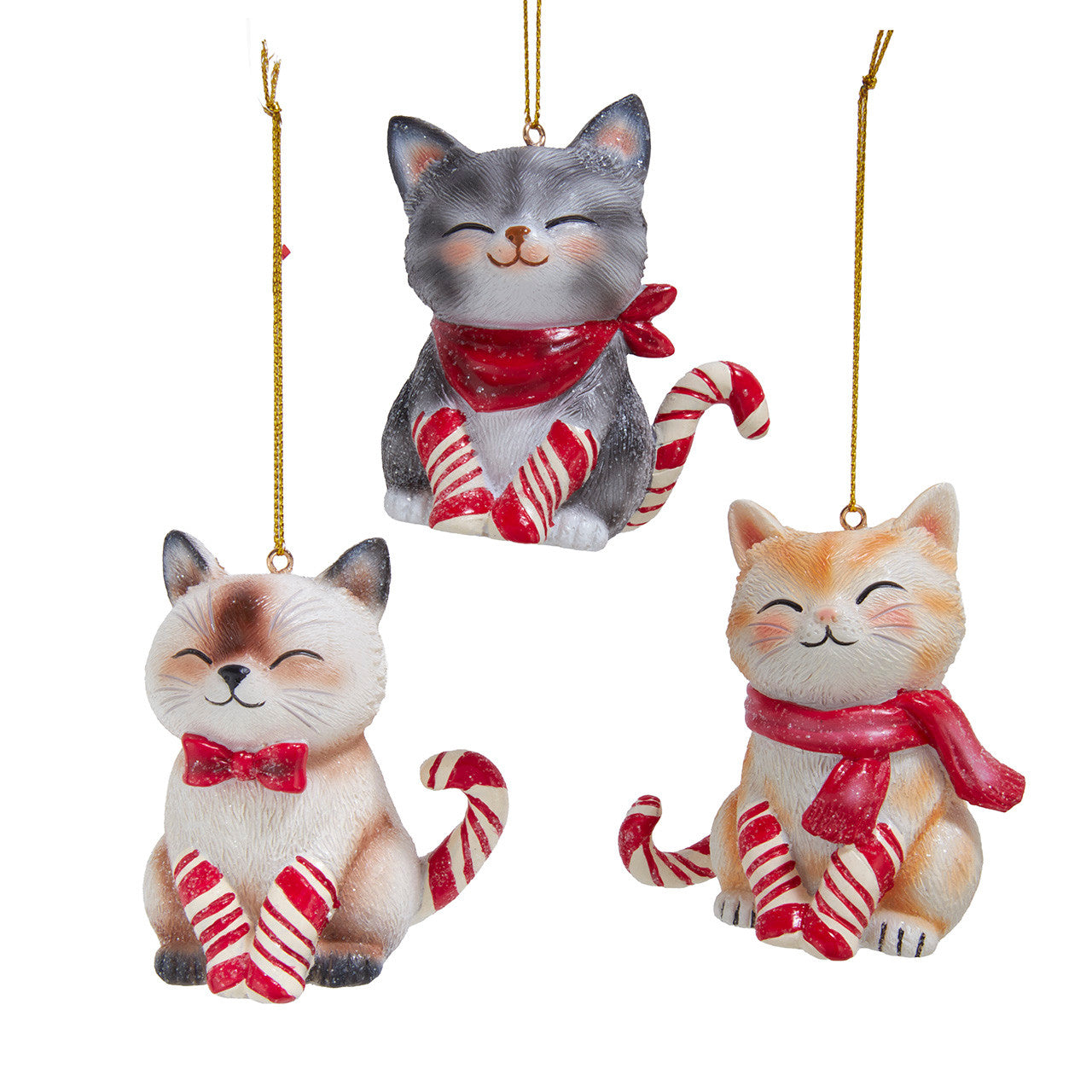 Candy Cane Lane Cat Ornament (Single) - Random Style