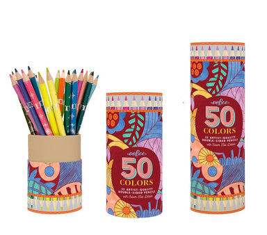 eeBoo Cecilia's 50 Colors - 25 Double Sided Color Pencils
