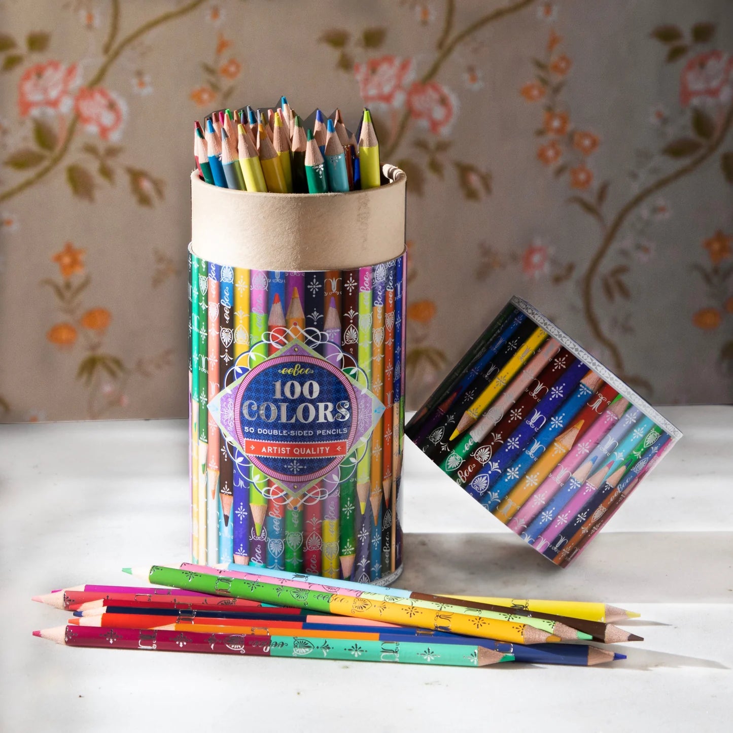 eeBoo 100 Colors - 50 Double Sided Color Pencils