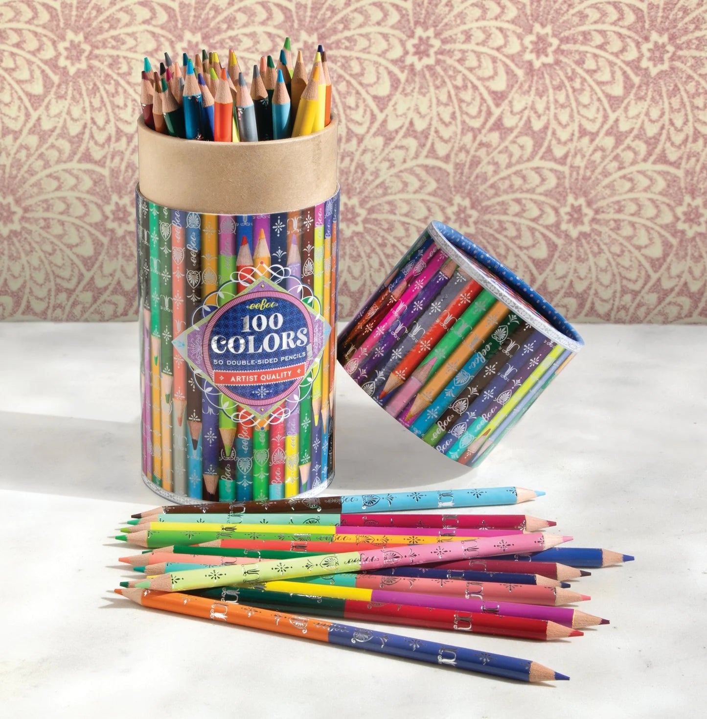 eeBoo 100 Colors - 50 Double Sided Color Pencils