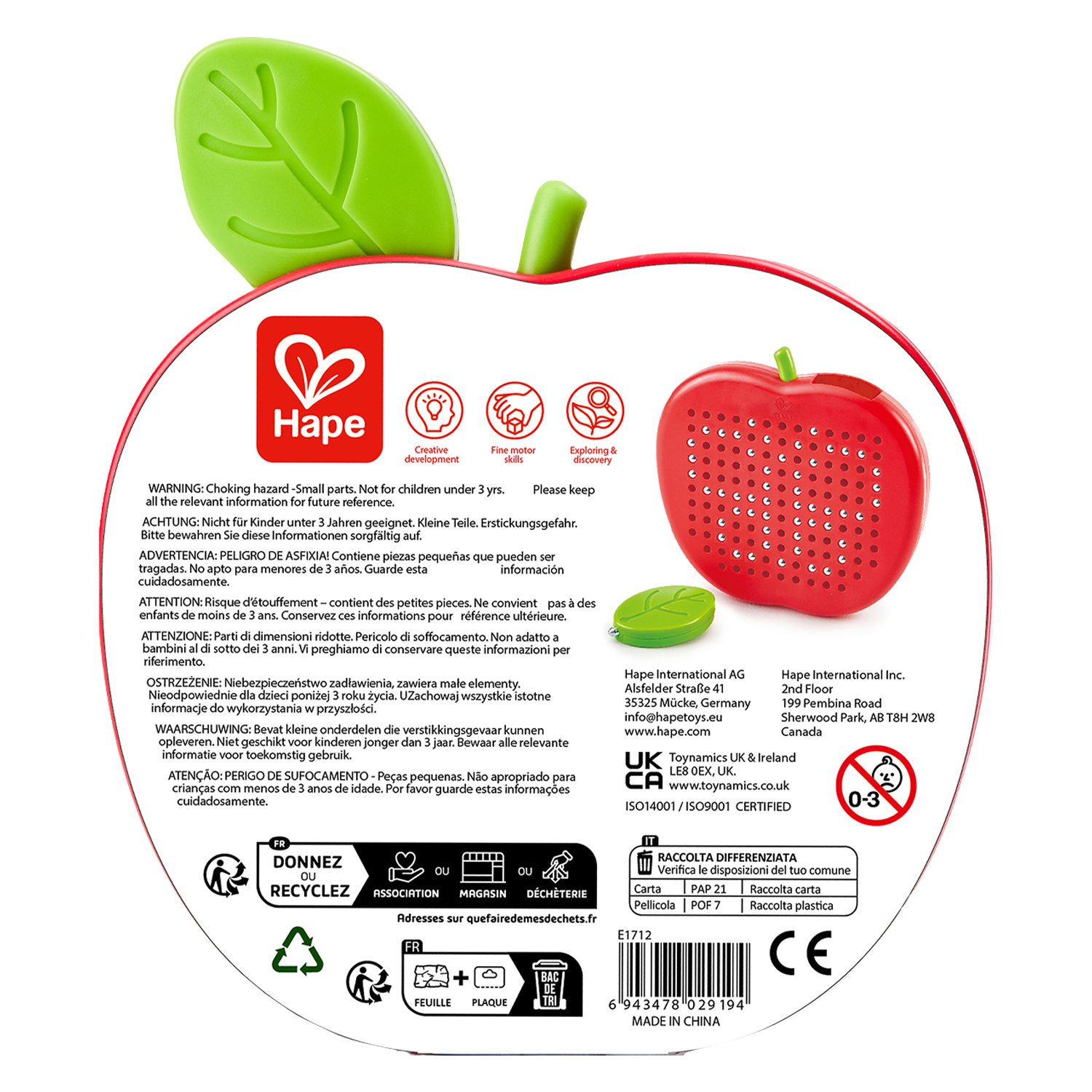 Hape Apple Magnetic Drawing Board