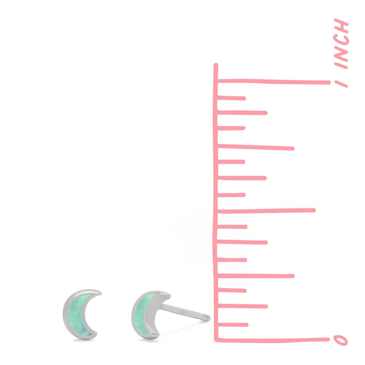 Boma Belle Crescent Studs - Green Mother of Pearl