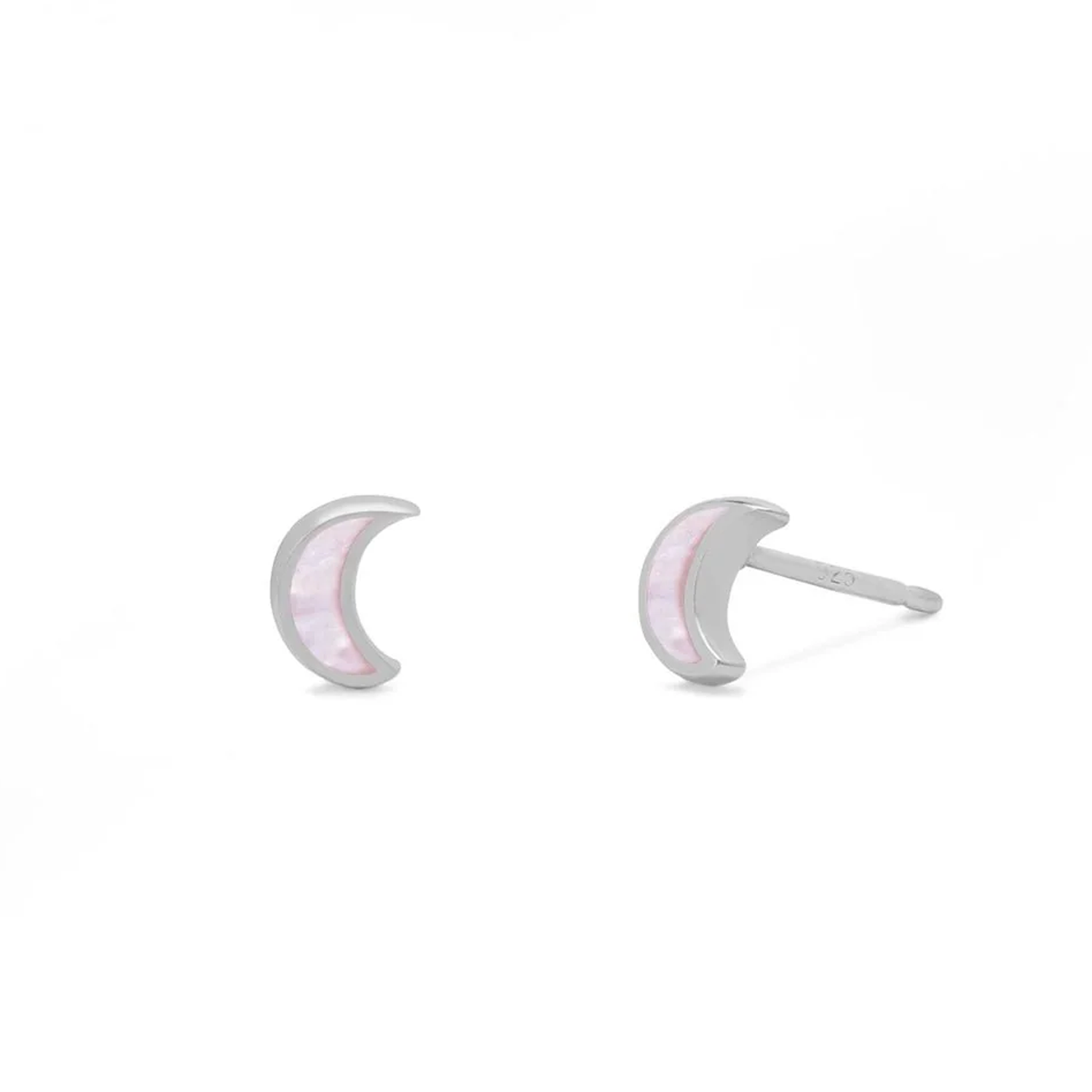 Boma Belle Crescent Studs - Pink Shell