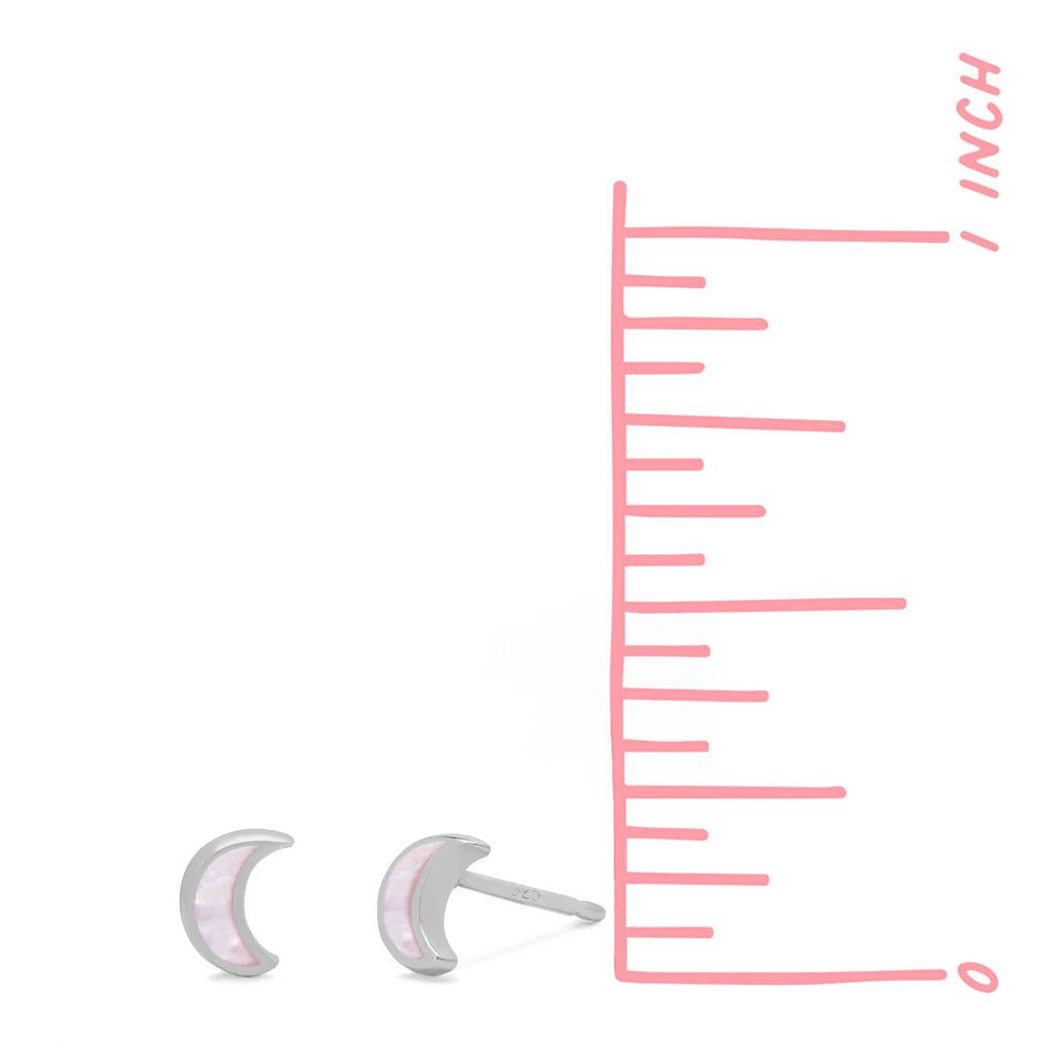 Boma Belle Crescent Studs - Pink Shell