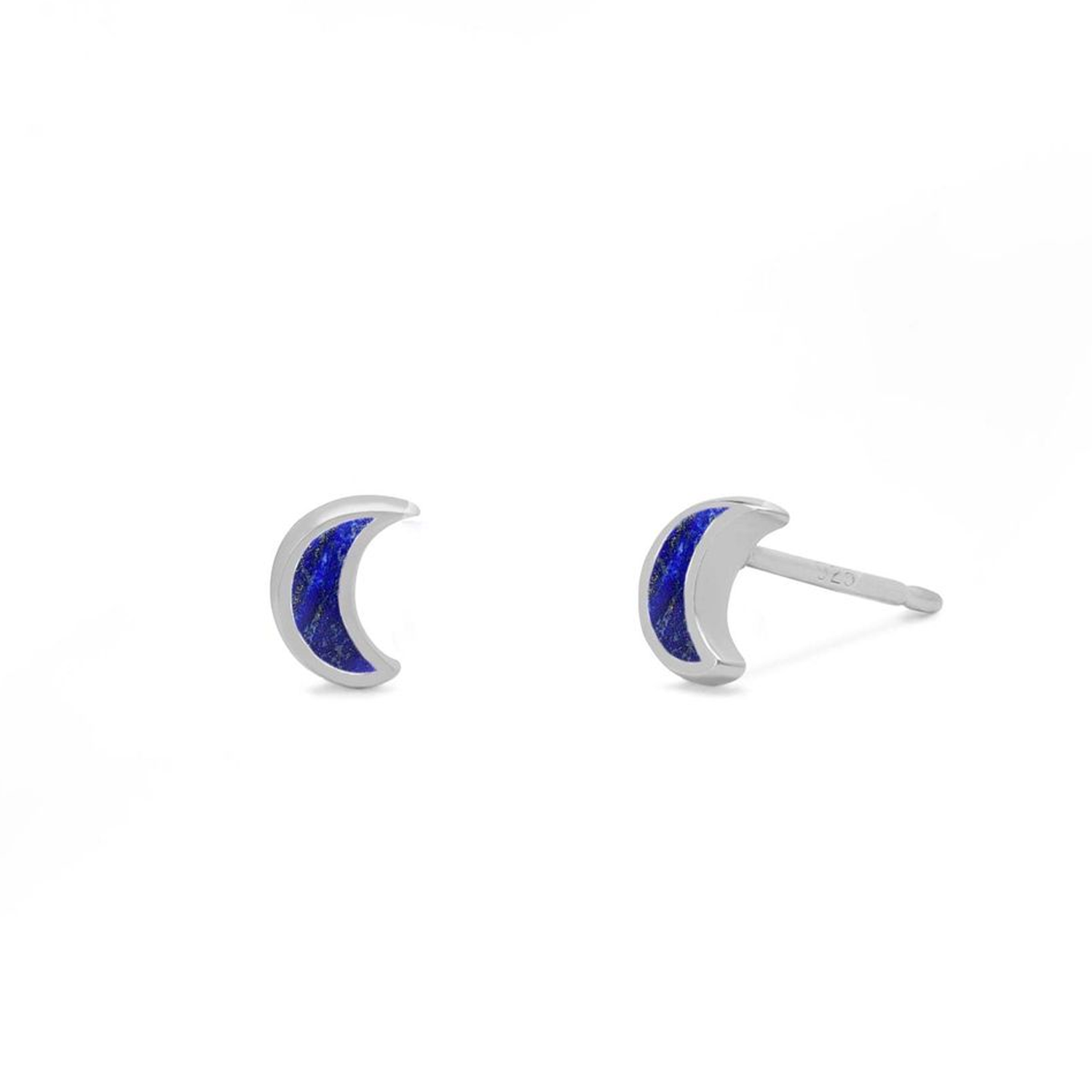 Boma Belle Crescent Studs - Lapis Lazuli