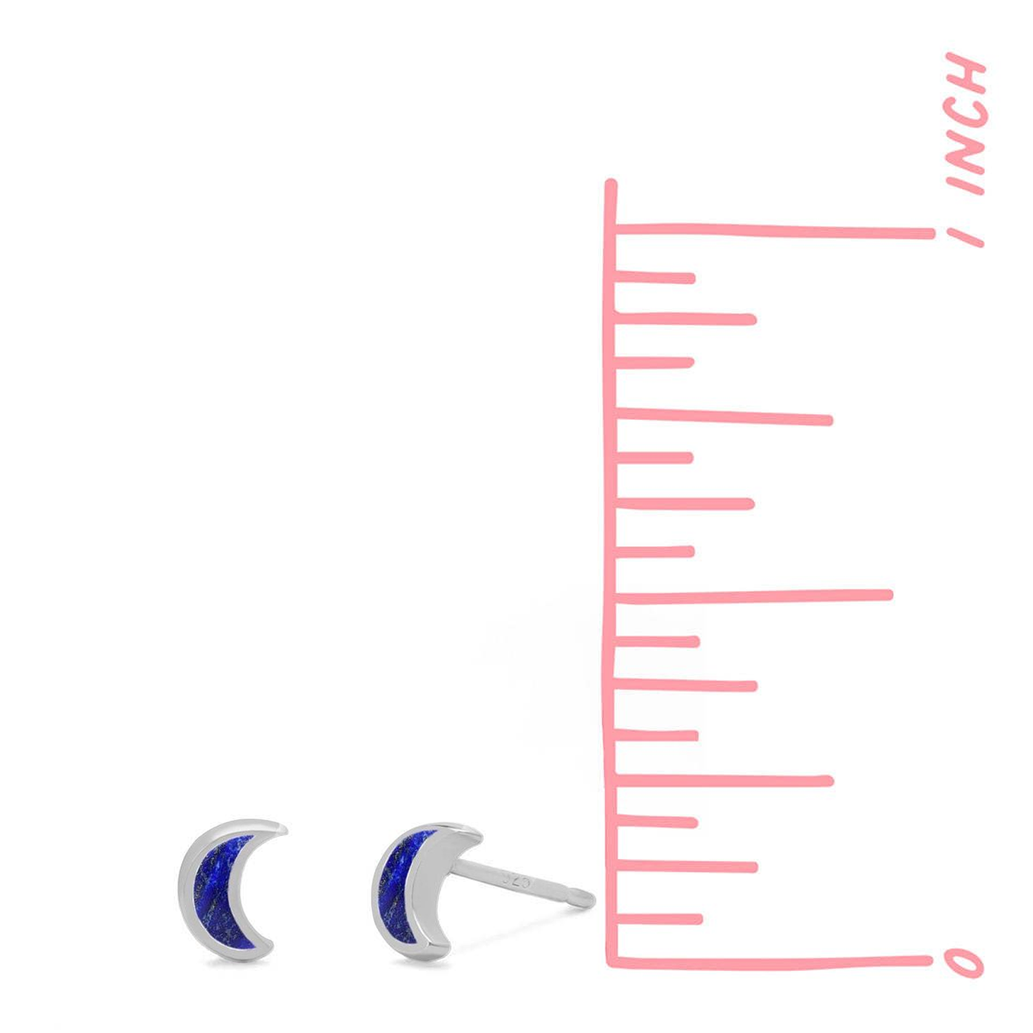 Boma Belle Crescent Studs - Lapis Lazuli