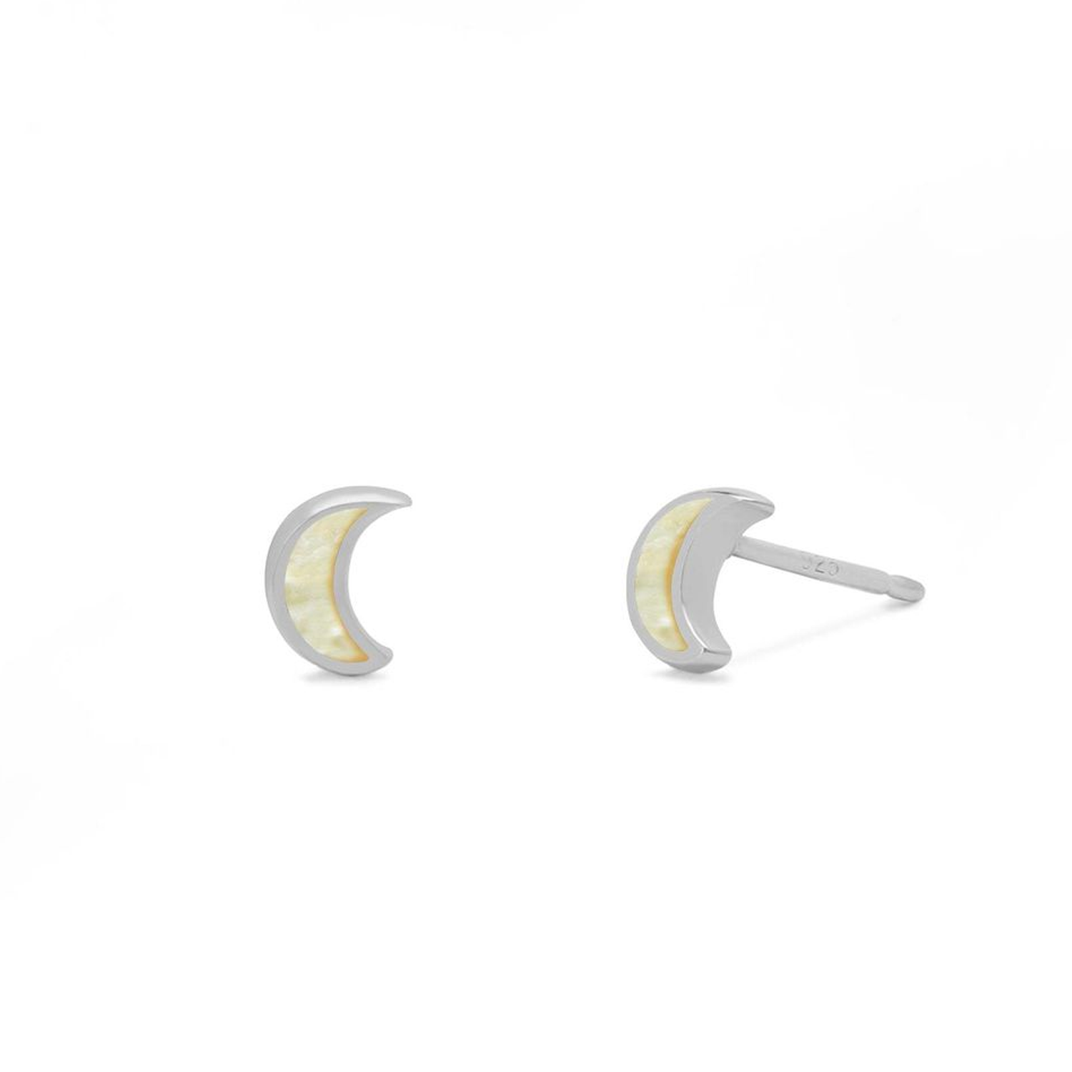 Boma Belle Crescent Studs - Yellow Mother of Pearl