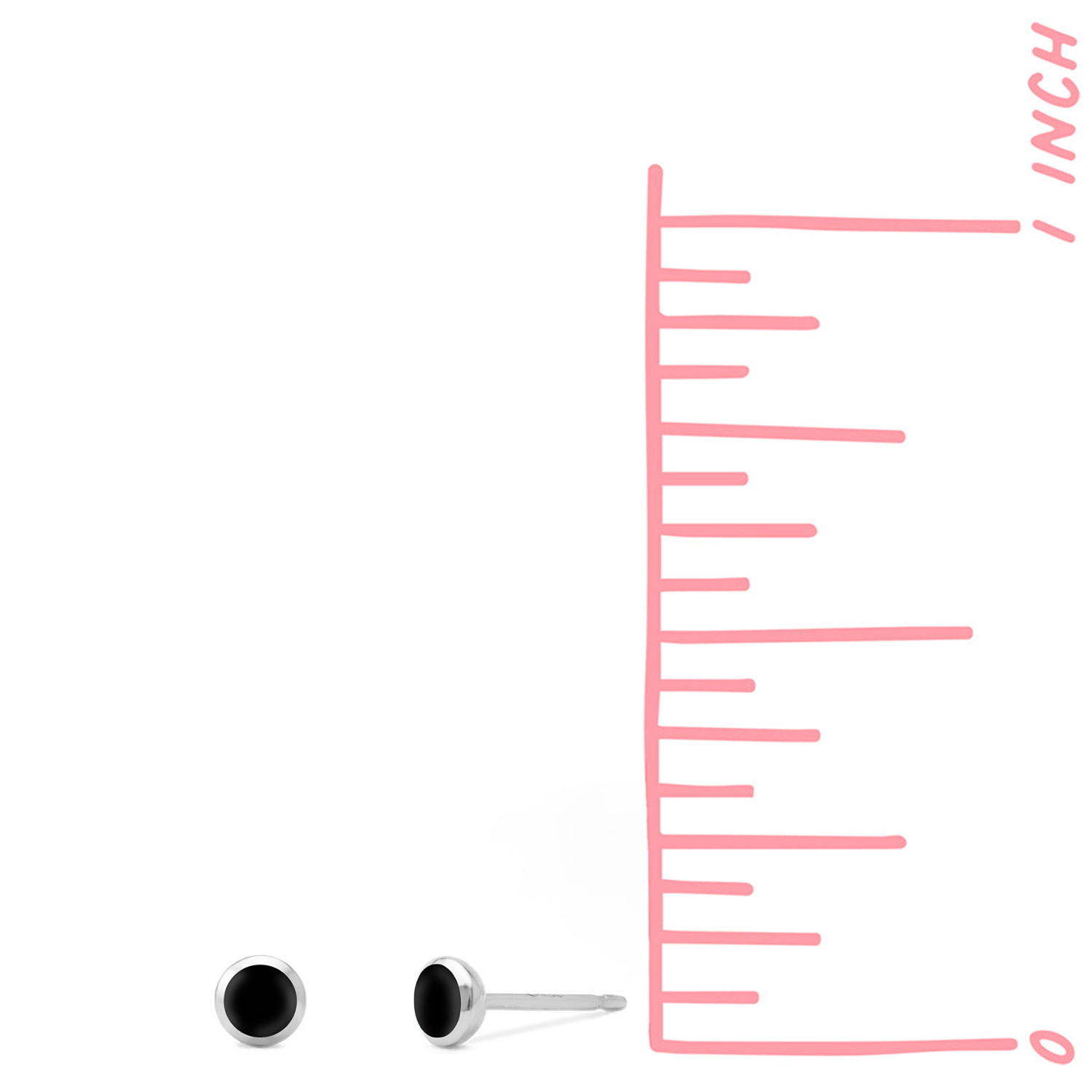 BOMA Belle Mini Stone Studs - Onyx