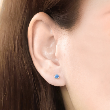 BOMA Belle Mini Stone Studs - Blue Lapis Lazuli