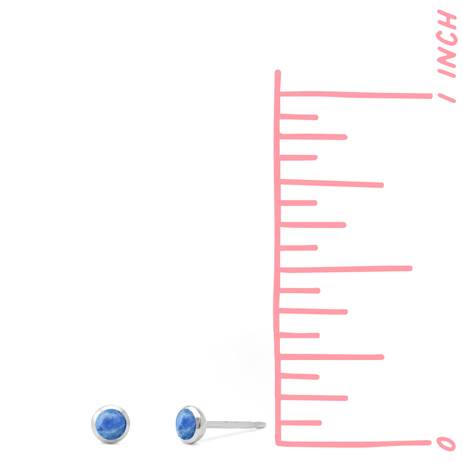 BOMA Belle Mini Stone Studs - Blue Lapis Lazuli