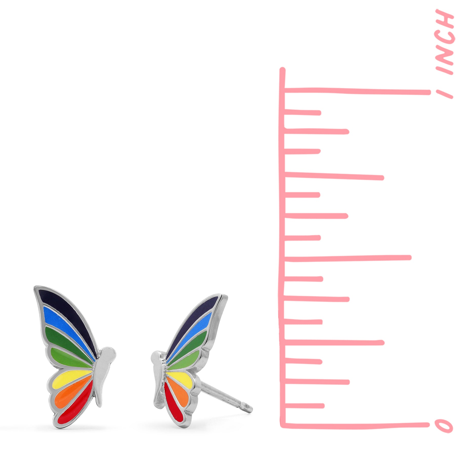 BOMA Rainbow Butterfly Wing Studs