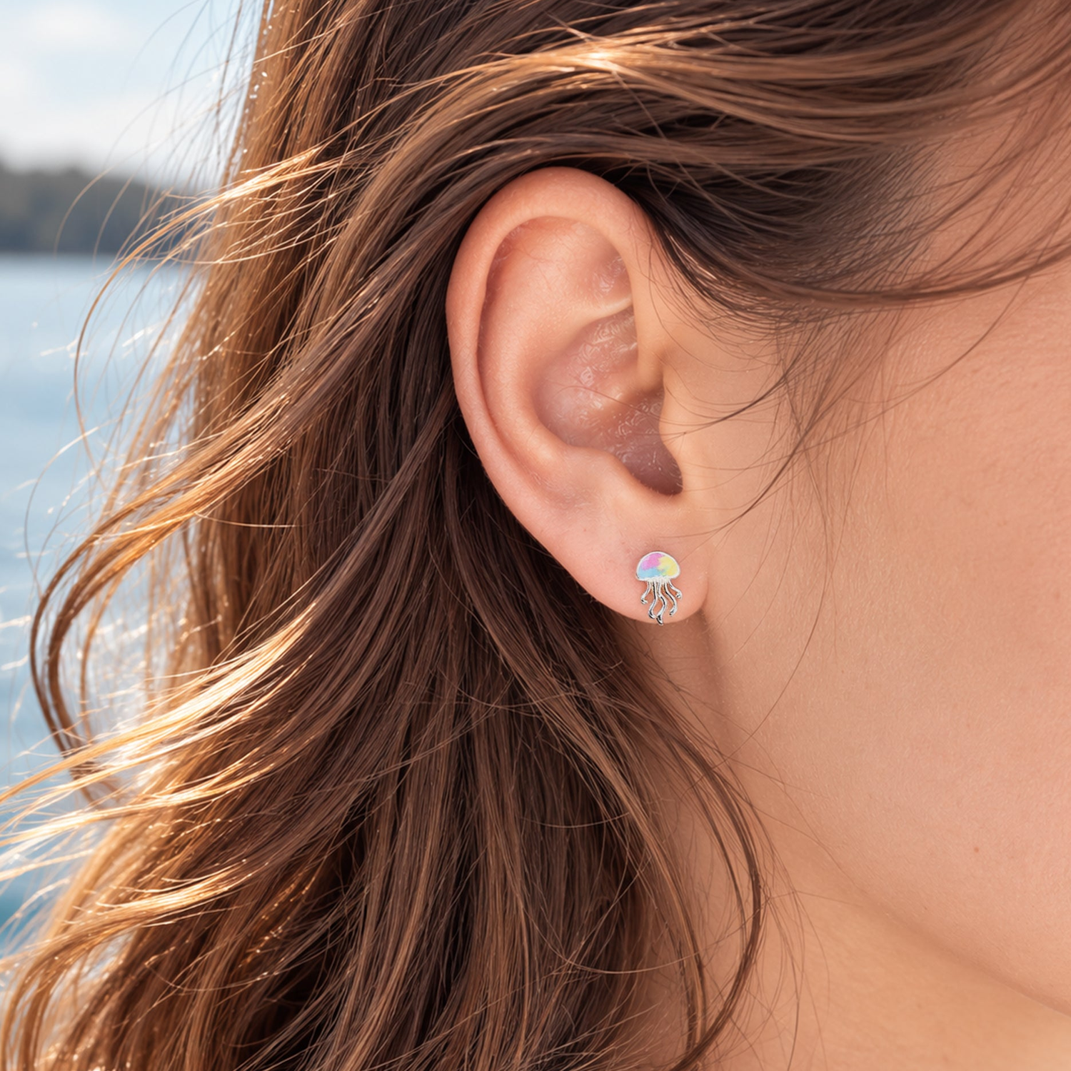 BOMA Rainbow Jellyfish Stud Earrings