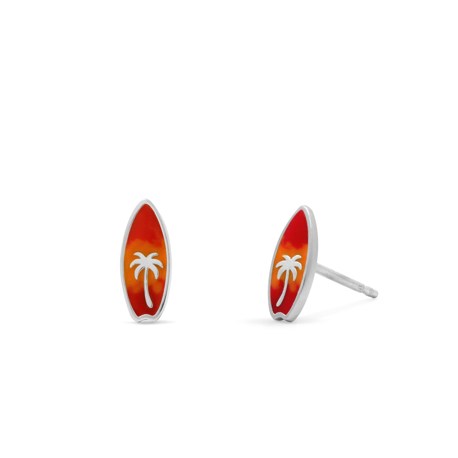 BOMA Palm Sunset Surfboard Stud Earrings