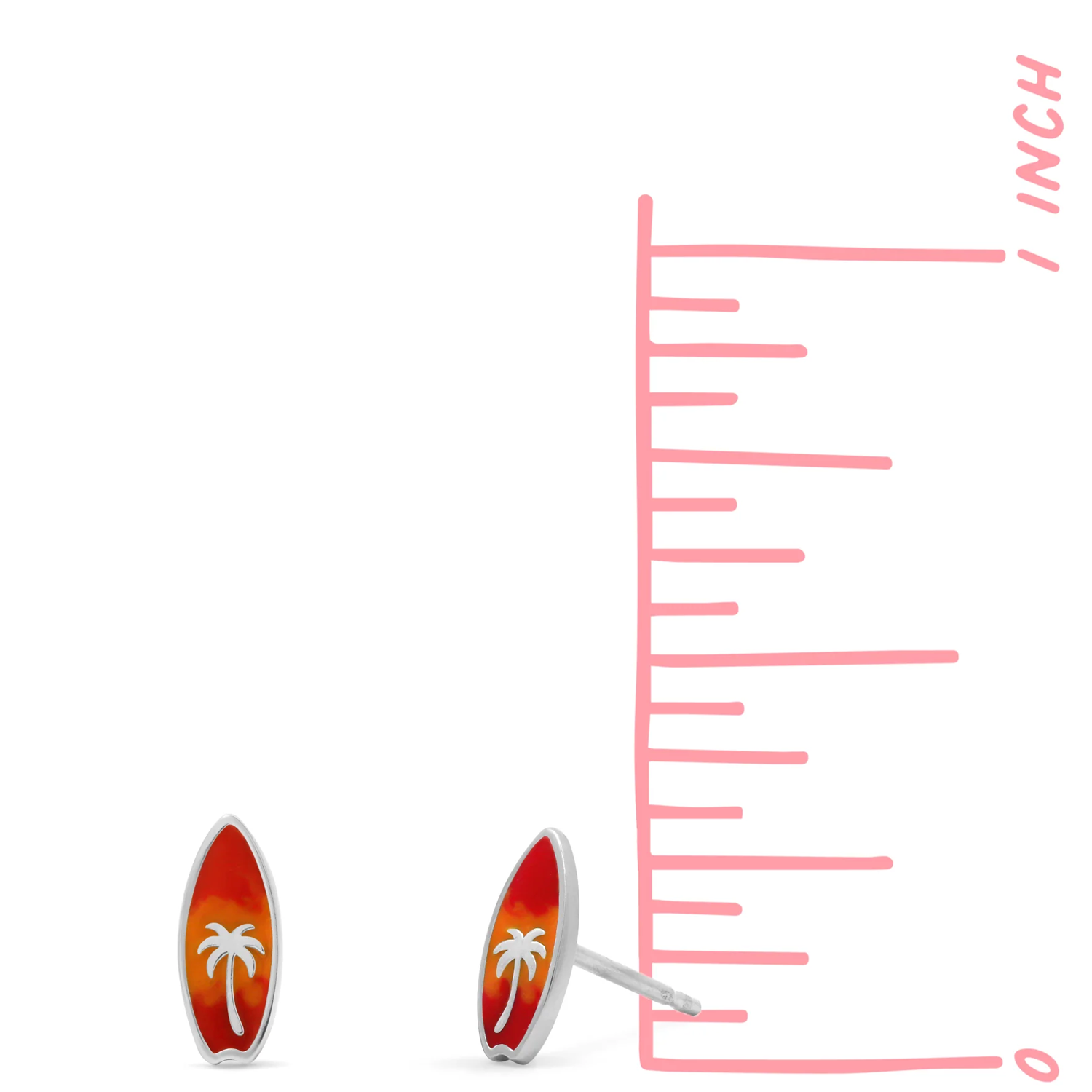 BOMA Palm Sunset Surfboard Stud Earrings