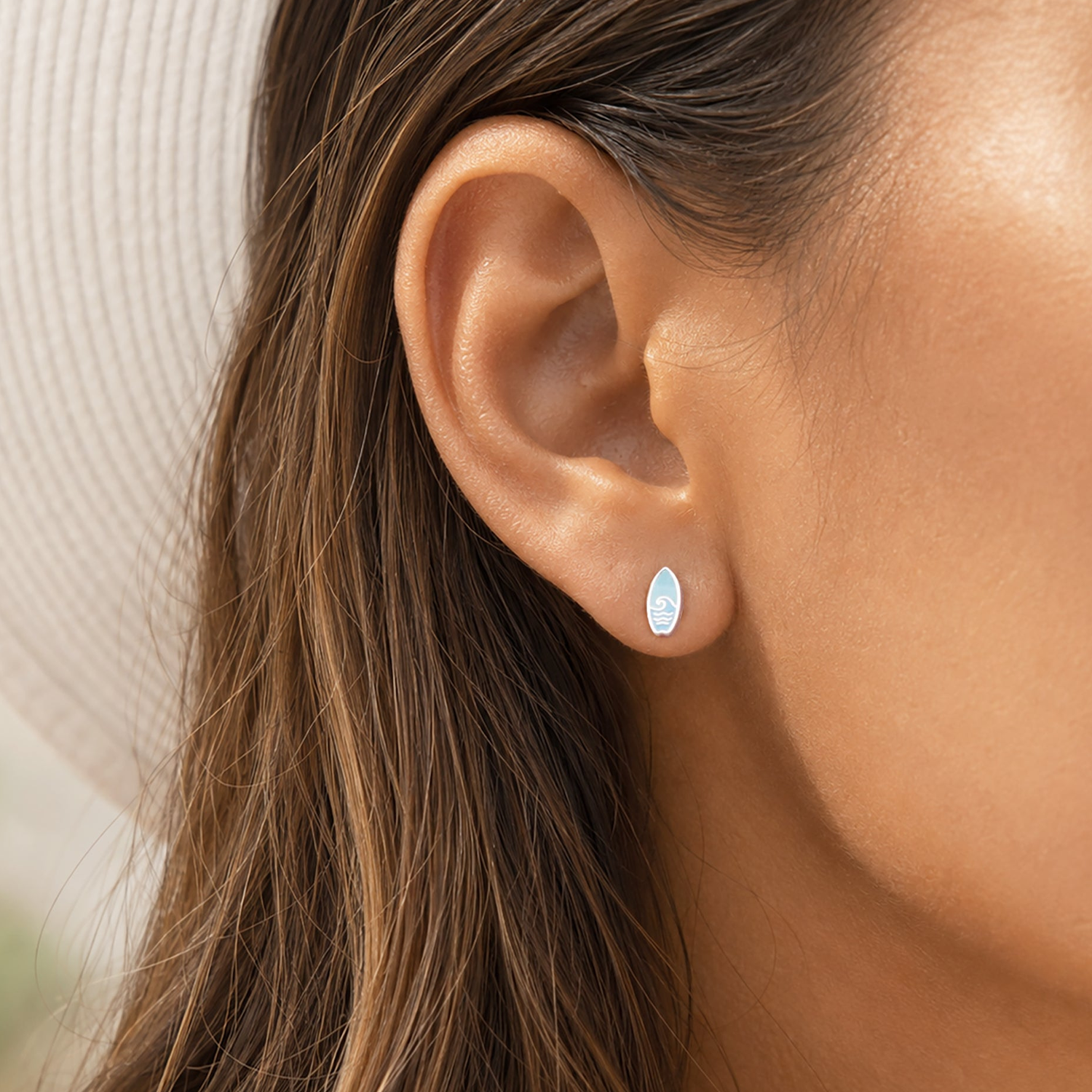 BOMA Ocean Wave Surfboard Stud Earrings