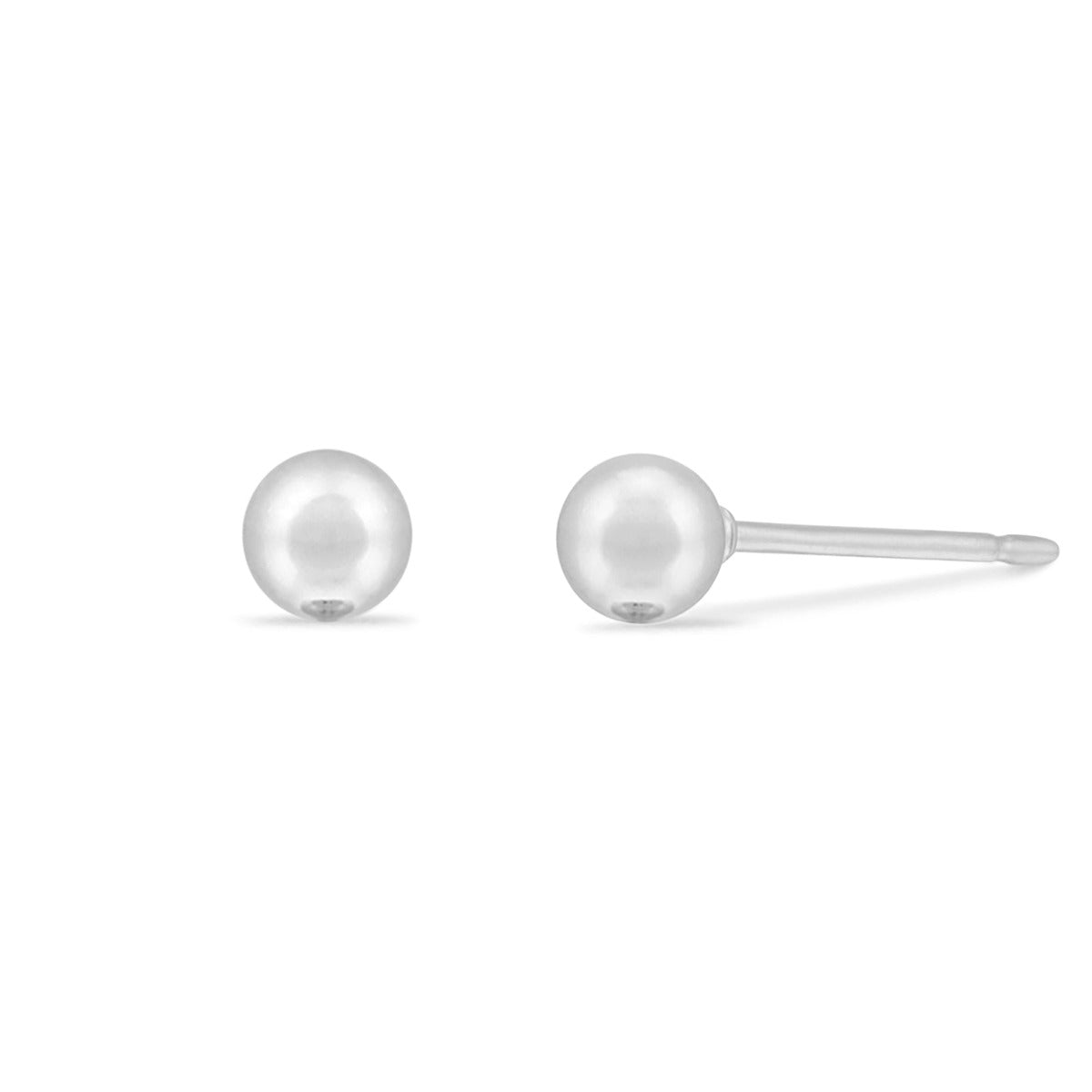 Boma Sterling Silver Post Earrings - 4mm Silver Ball    