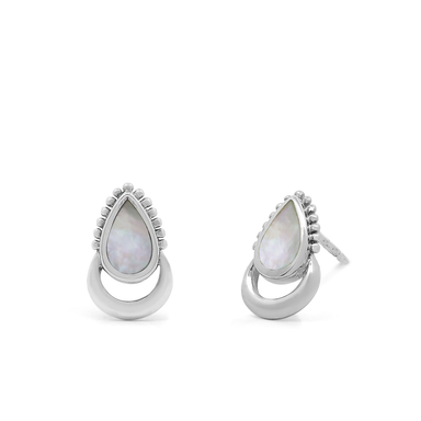 BOMA Halo Teardrop Stud Earrings - Mother of Pearl