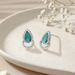 BOMA Halo Teardrop Stud Earrings - Turquoise