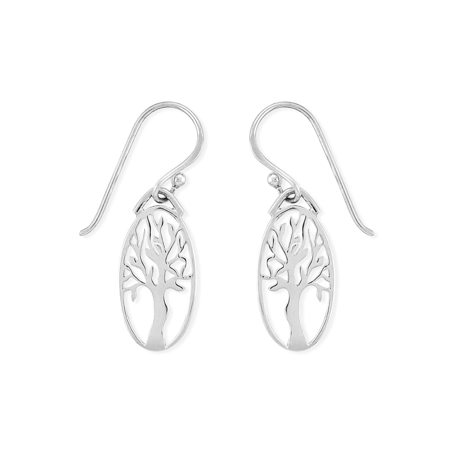 Boma Sterling Silver Oval Tree Earrings
