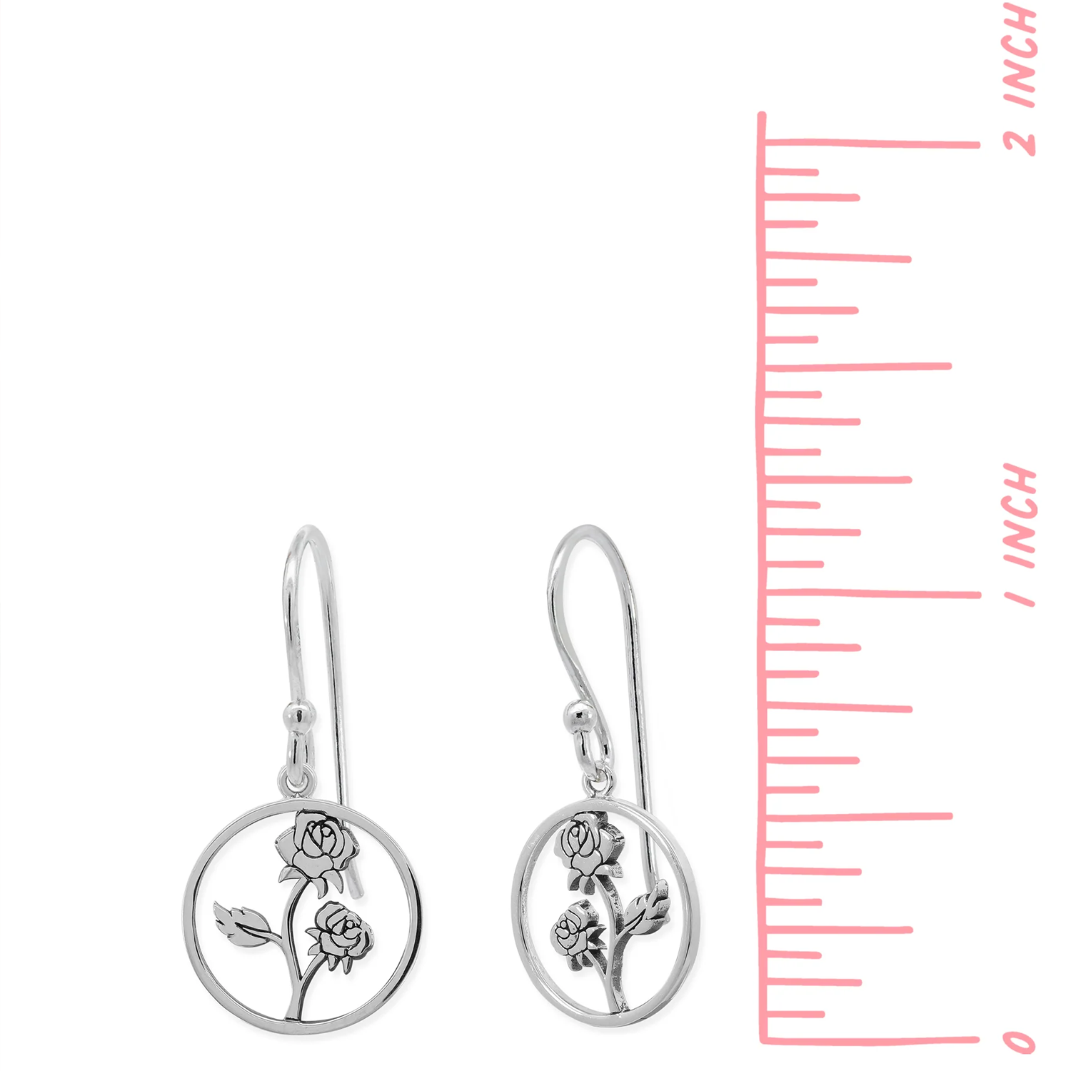 BOMA Blooming Rose Circle Dangle Earrings