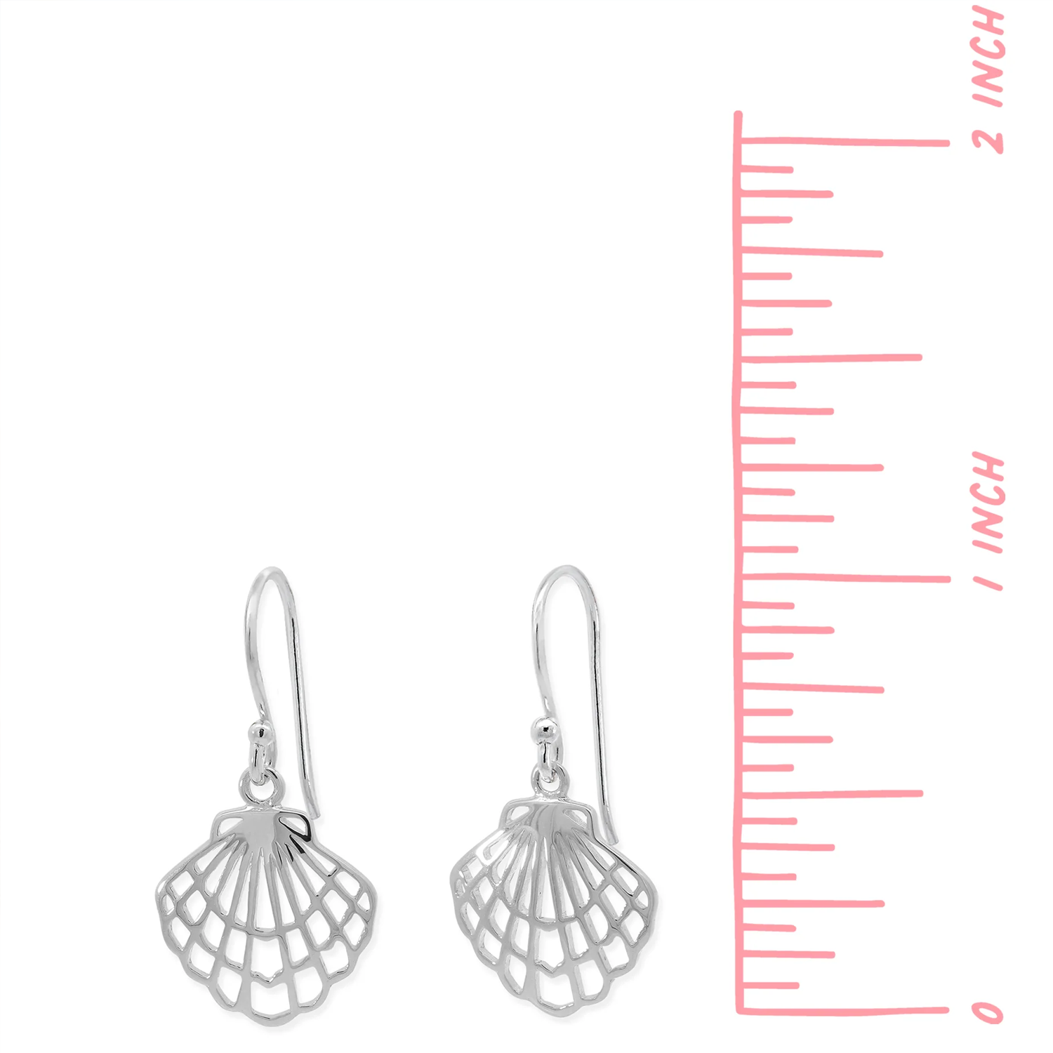 BOMA Outline Scallop Shell Dangle Earrings