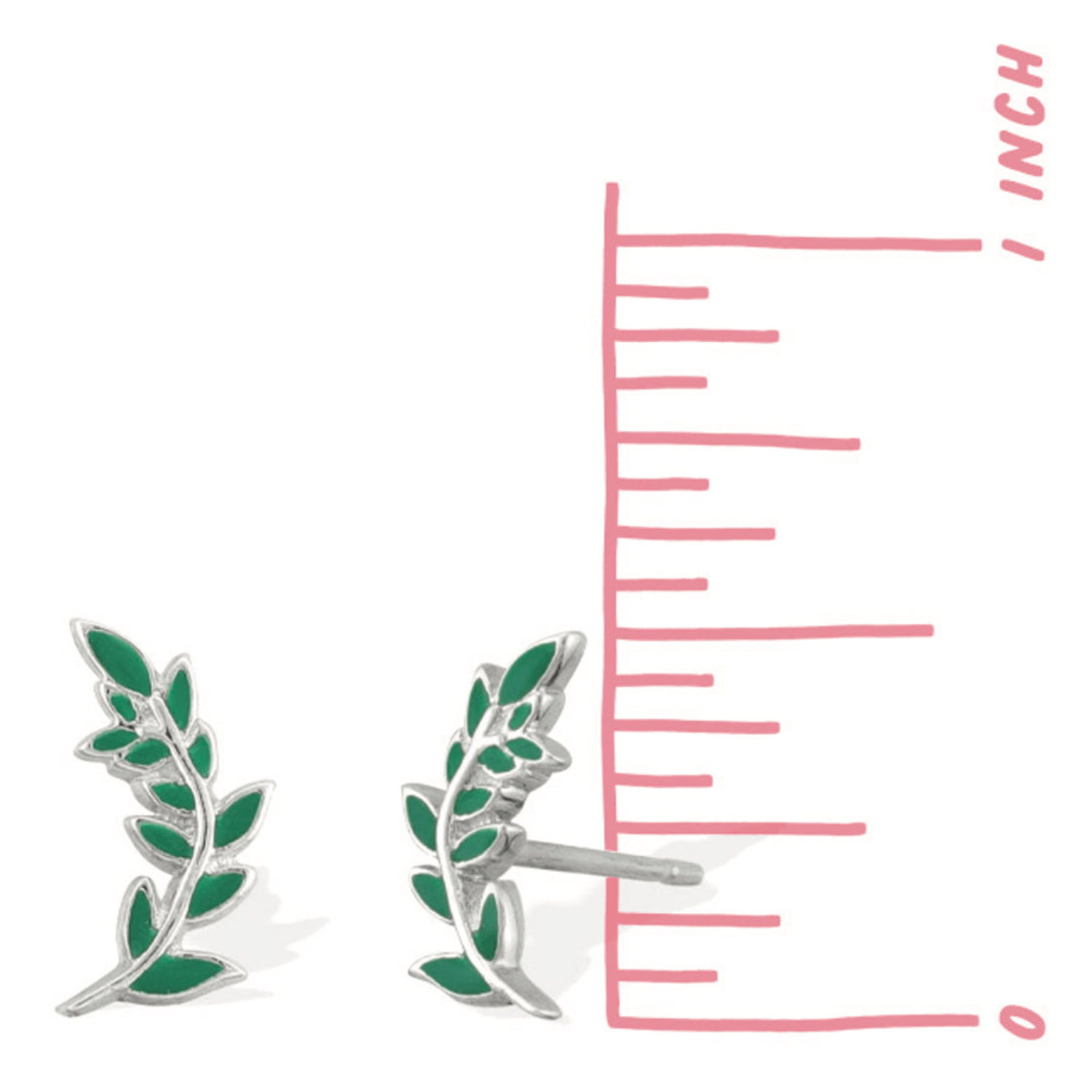 BOMA Green Leaf Stud Earrings
