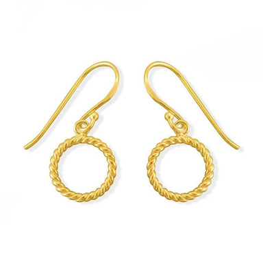 BOMA Rope Circle Dangles Earrings - Gold