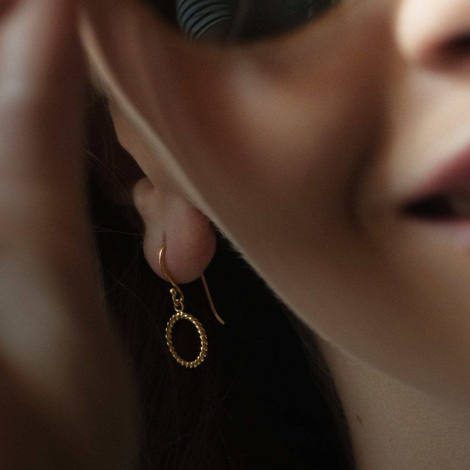 BOMA Rope Circle Dangles Earrings - Gold