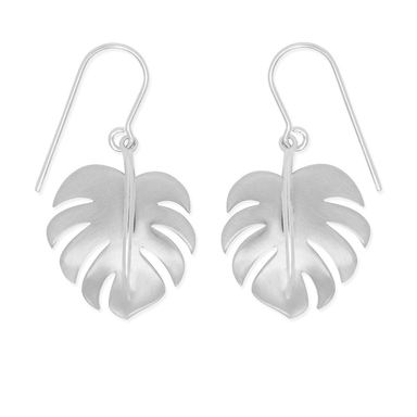 Boma Monstera Leaf Sterling Silver Earrings