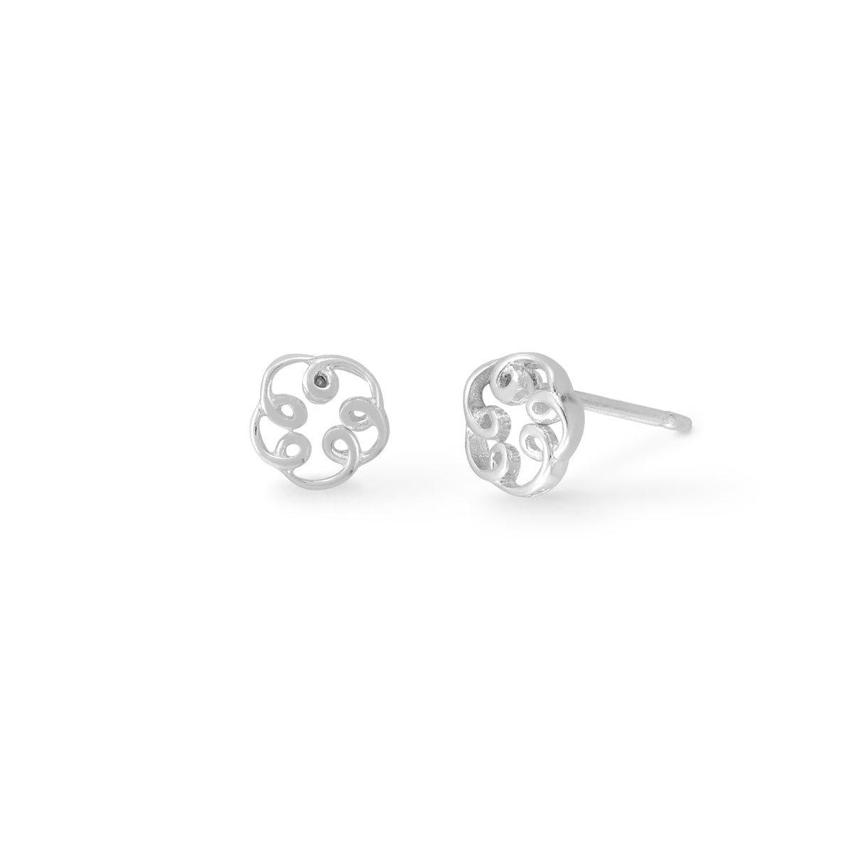 Boma Sterling Silver Post Earrings - Open Loopy Circle    